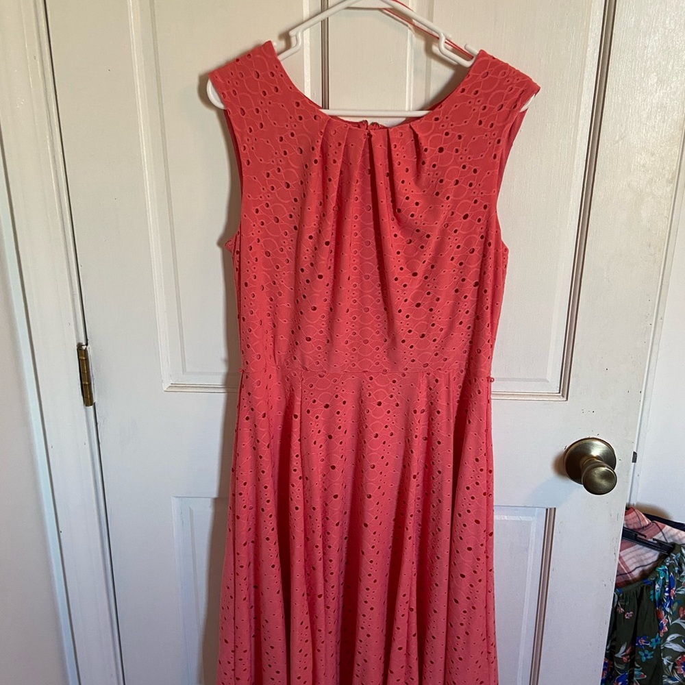 London style dress.Salmon. vintage midi